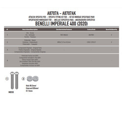 GIVI MOCOWANIE SZYBY A201 / A210 - BENELLI Imperiale 400 (20 > 23)
