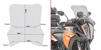 GIVI D7706S SZYBA DYMIONA 38 x 40 cm (H x W) KTM 1290 SUPER ADVENTURE S / R (17 > 20)