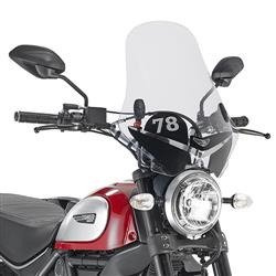 GIVI 7407AS SZYBA PRZEZROCZYSTA (48H X 43,5W) / POTREZEBA A7407A - DUCATI SCRAMBLER 400 / 800 (15 > 18)