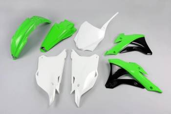 UFO KOMPLET PLASTIKÓW KAWASAKI KX 85 '14-'17 KOLOR OEM 14-21 (ZIELONY/BIAŁY)