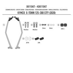 GIVI D6115KIT MOCOWANIE SZYBY KYMCO X-TOWN 125-300 CITY (20)