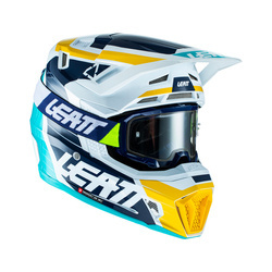 LEATT KASK 7.5 V22 + GOGLE VELOCITY 4.5 AQUA