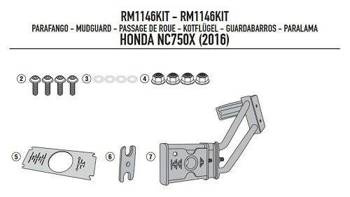 KAPPA RM1146KITK KIT MONTAŻOWY RM01  / RM02 - HONDA NC750X / S (16-22)