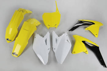 UFO KOMPLET PLASTIKÓW SUZUKI RMZ 450 08-17 KOLOR OEM (ŻÓŁTY/BIAŁY/CZARNY) SU410E999