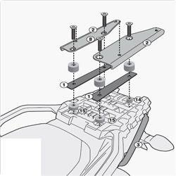 GIVI SR3105M STELAŻ KUFRA CENTRALNEGO Z PŁYTĄ MONOLOCK - SUZUKI DL 1000 V-STROM (14 > 16)
