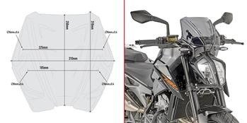 GIVI A7708 SZYBA DYMIONA 25 x 31 cm (H x W) KTM Duke 790 (18 > 19)