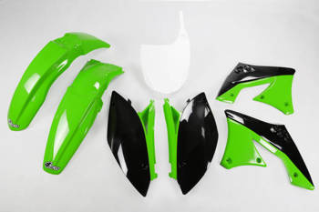 UFO KOMPLET PLASTIKÓW KAWASAKI KXF 250 2009-2012 KOLOR OEM  ZIELONY/CZARNY   KA215E999