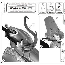 GIVI MOCOWANIE SZYBY 307A / 308A - HONDA SH 300i (07 > 10)