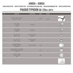 GIVI A5602A  MOCOWANIE SZYBY 288A PIAGGIO Typhoon 50-125 (11 > 17)