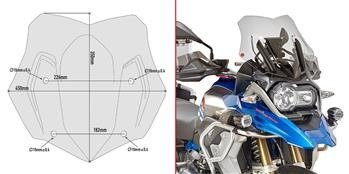 KAPPA KD5124B SZYBA DYMIONA  35 x 45 cm (H x W) - BMW R 1200 / 1250 GS / ADVENTURE