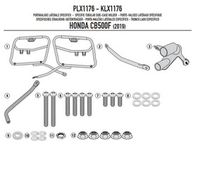 GIVI PLX1176 STELAŻ KUFRÓW BOCZNYCH V37 / V35 / K33 - HONDA CB 500 X (19 > 21)