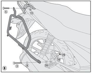 GIVI PL1142 STELAŻ KUFRÓW BOCZNYCH MONOKEY - HONDA CB 125 F (15 - 18)