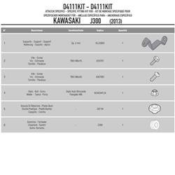 GIVI D4111KIT MOCOWANIE SZYBY 4111DT KAWASAKI J125 / J300 (14 > 21)