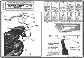 KAPPA KL167 STELAŻ KUFRÓW BOCZNYCH MONOKEY - HONDA XL 650V TRANSALP (00 - 07)