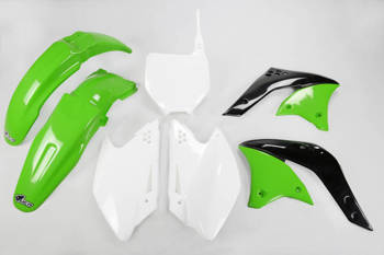 UFO KOMPLET PLASTIKÓW KAWASAKI KXF 250 '06 KOLOR OEM (ZIELONY/BIAŁY)