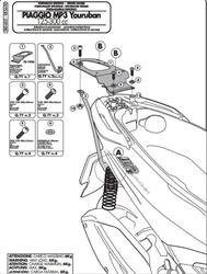 GIVI SR5600 STELAŻ KUFRA CENTRALNEGO Z PŁYTĄ MONOKEY - PIAGGIO MP3 YOURBAN 125-300