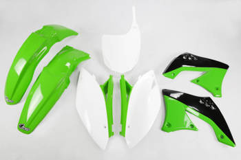 UFO KOMPLET PLASTIKÓW KAWASAKI KXF 450 2009-2011 KOLOR OEM  ZIELONY/BIAŁY/CZARNY   KA216E999