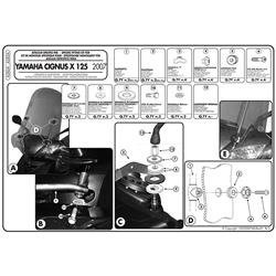 GIVI A283A MOCOWANIE SZYBY YAMAHA Cignus X 125 (07 > 15)