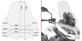 GIVI D4122ST SZYBA PRZEZROCZYSTA 53 x 44 cm (H x W) - KAWASAKI Versys 650 (17 > 20)