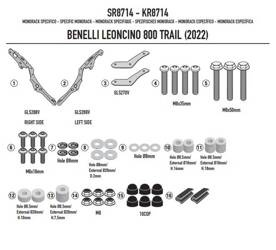 KAPPA KR8714 STELAŻ KUFRA CENTRALNEGO BEZ PŁYTY - BENELLI Leoncino 800 Trail (22 > 23)