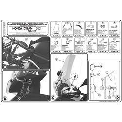 GIVI A185A MOCOWANIE SZYBY HONDA Dylan 125-150 (02 > 07)