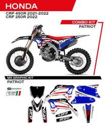 UFO KOMPLET NAKLEJEK (OKLEIN) HONDA CRF 250R '22; CRF 450R '21-'22 PATRIOT KOLOR CZARNY