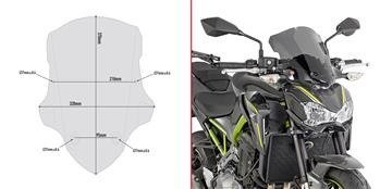 GIVI A4118 SZYBA DYMIONA 37 x 32 cm (H x W) KAWASAKI Z 900 (17 > 19)