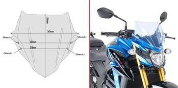 GIVI A3113BL SZYBA TYPU 'ICE BLUE' 28 x 36,5 cm (H x W) - SUZUKI GSX S750 (17 > 18)