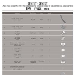 GIVI D5107KIT MOCOWANIE SZYBY 5107DT BMW F 700 GS (13 > 17)
