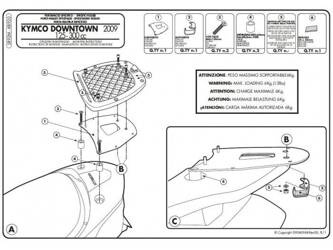 KAPPA KR920 STELAŻ KUFRA CENTRALNEGO  MONOLOCK(BEZ PŁYTY) - KYMCO DOWNTOWN 125/200/300 (09-15)