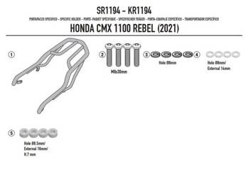 KAPPA STELAŻ KUFRA CENTRALNEGO BEZ PŁYTY HONDA CMX 1100 Rebel (21 > 22)