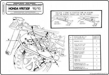GIVI 229F STELAŻ KUFRA CENTRALNEGO (BEZ PŁYTY) - HONDA VFR 750 F (90 - 93)