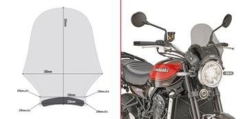 GIVI A210 SZYBA DYMIONA 36,5 x 35cm (H x W) UNIWERSALNA KOMPLETNA / KAWASAKI Z 900 RS (18 > 22)