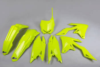 UFO KOMPLET PLASTIKÓW SUZUKI RMZ 250 19-23, RMZ 450 18-23 KOLOR ŻÓŁTY FLUO