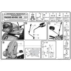 GIVI A103A MOCOWANIE SZYBY PIAGGIO Beverly Tourer 125-250-300-400 (08 > 10)