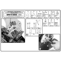 GIVI D330KIT MOCOWANIE SZYBY 330DT BMW R 1200 GS (04 > 12)