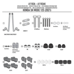 GIVI A1193A MOCOWANIE SZYBY HONDA SH Mode 125 (21 > 24)