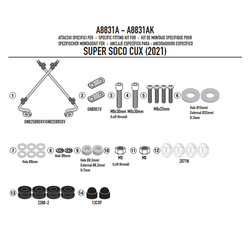 GIVI MOCOWANIE SZYBY D1181ST - SUPER SOCO > CUX (21 > 22)
