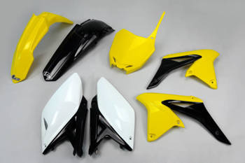 UFO KOMPLET PLASTIKÓW SUZUKI RMZ 250 2010-2018 KOLOR OEM (ŻÓŁTY/CZARNY/BIAŁY)