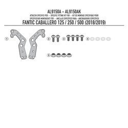 GIVI AL9150A MOCOWANIE SZYBY 100AL, 100ALB, 140A, 140S - FANTIC Caballero Scrambler 125-250-500 (18 > 19)