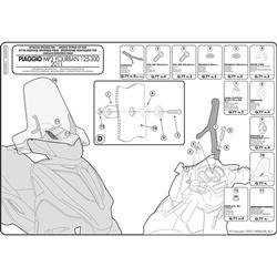 GIVI D5600KIT MOCOWANIE SZYBY 5600DT PIAGGIO Mp3 Yourban 125-300 (11 > 18)