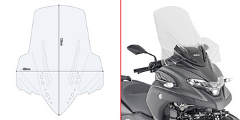 GIVI SZYBA PRZEZROCZYSTA 72 x 60 cm (H x W) - YAMAHA Tricity 300 (20 > 22)