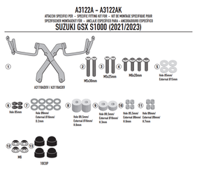 GIVI MOCOWANIE SZYBY 3122S - SUZUKI GSX S1000 (21 > 23)