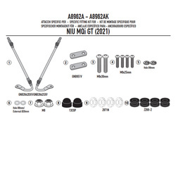 GIVI MOCOWANIE SZYBY D1181ST - NIU MQI GT (21 > 22)