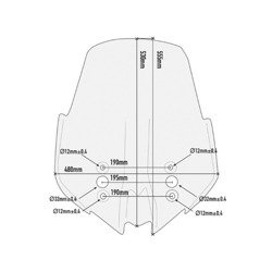 KAPPA SZYBA PRZEZROCZYSTA 53 x 48 cm (H x W) KAWASAKI VERSYS 1000 (17 > 18)