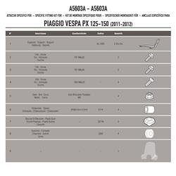 GIVI A5603A MOCOWANIE SZYBY 642A PIAGGIO VESPA PX 125-150 (11 > 17)