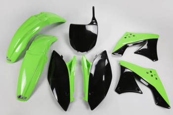 UFO KOMPLET PLASTIKÓW KAWASAKI KXF 250 '09, KXF 250 '12 KOLOR OEM (ZIELONY/CZARNY) (KA212E999)