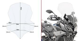 GIVI 2139DT SZYBA PRZEZROCZYSTA 69,5 x 48 cm (H x W) - YAMAHA Tracer 900 / Tracer 900 GT (18 > 20) (WYMAGA D2139KIT)