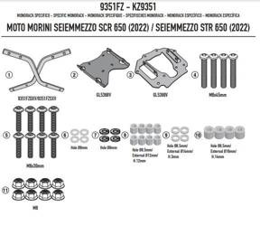 GIVI STELAŻ KUFRA CENTRALNEGO (BEZ PŁYTY) - Seiemmezzo SCR 650 (22)