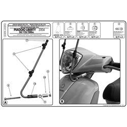 GIVI A107A MOCOWANIE SZYBY PIAGGIO Liberty 50-125-150 (09 > 15), Liberty 50-125-150 I-GET (16 > 18)